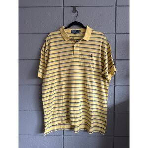 Vintage Polo Ralph Lauren Striped Yellow Rugby Polo size XL